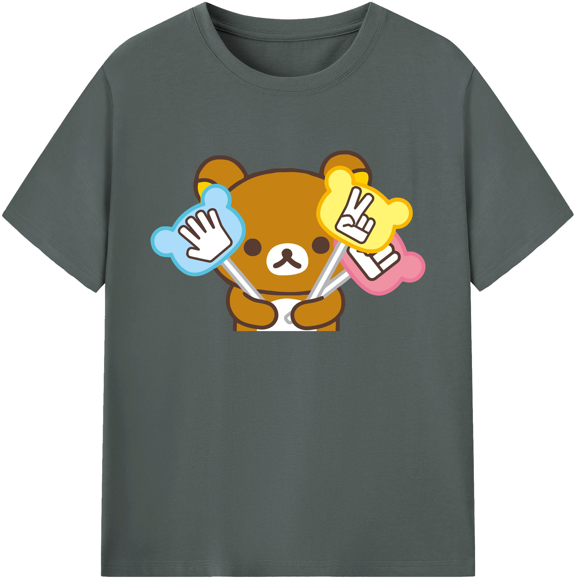 （画像用） リラックマ リラックマ キイロイトリ Rilakkuma Korilakkuma Kiiroitori 綿100％ メンズ半袖Tシャツ｜肌触りやわらか＆通気性